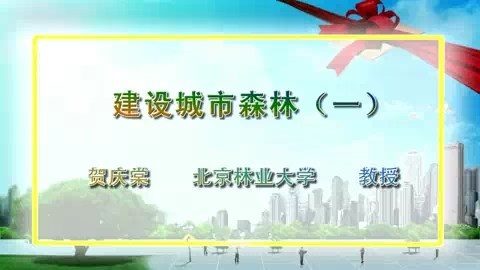 北京林业大学 建设城市森林 全4讲 主讲-贺庆棠 视频教程