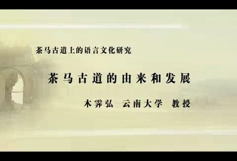 北京大学 茶马古道上的语言文化研究 全2讲 主讲-陈保亚.木霁弘 视频教程
