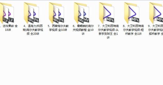 高尔夫视频教学合集 全10套 国内外著名高尔夫球教练经典教程 视频教程