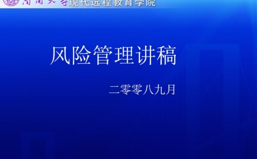 南开大学 风险管理 全36讲 视频教程