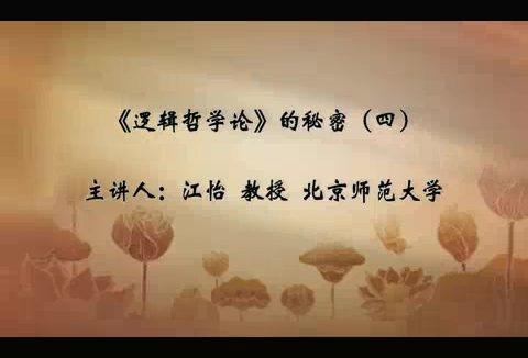 北京师范大学 逻辑哲学论的秘密 全5讲 主讲-江怡 视频教程