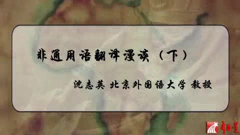 北京外国语大学 非通用语翻译漫谈 全2讲 主讲-沈志英 视频教程
