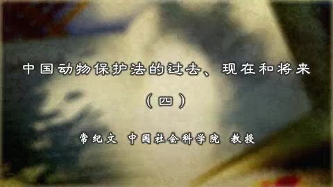 中国社会科学院 中国动物保护法的过去.现在和将来 全6讲 主讲-常纪文 视频教程